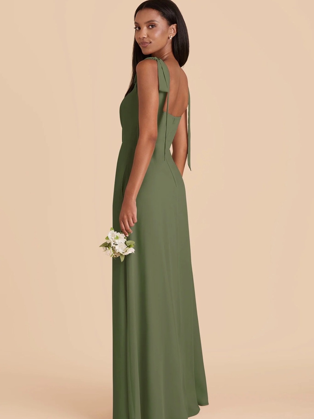 Birdy Grey "Alex" Chiffon Dress in Olive